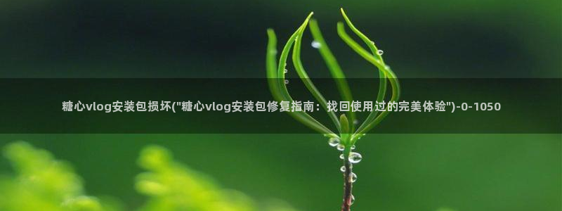 生物女老师糖心vlog：糖心vlog安装包损坏(\